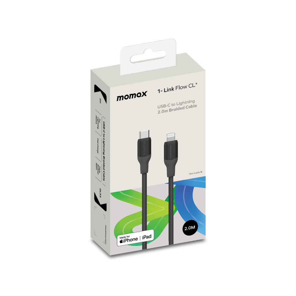 Momax 1-Link Flow 35W USB-C to Lightning Cable | 2m Momax 1-Link Flow 35W USB-C to Lightning Cable | 2m